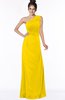 ColsBM Daniela Yellow Glamorous A-line Sleeveless Zip up Chiffon Ruching Bridesmaid Dresses