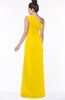 ColsBM Daniela Yellow Glamorous A-line Sleeveless Zip up Chiffon Ruching Bridesmaid Dresses