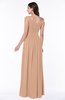 ColsBM Lillian Almost Apricot Gorgeous A-line Short Sleeve Zip up Chiffon Floor Length Bridesmaid Dresses