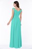 ColsBM Lillian Blue Turquoise Gorgeous A-line Short Sleeve Zip up Chiffon Floor Length Bridesmaid Dresses