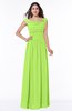 ColsBM Lillian Bright Green Gorgeous A-line Short Sleeve Zip up Chiffon Floor Length Bridesmaid Dresses