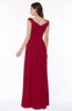 ColsBM Lillian Dark Red Gorgeous A-line Short Sleeve Zip up Chiffon Floor Length Bridesmaid Dresses