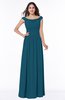 ColsBM Lillian Moroccan Blue Gorgeous A-line Short Sleeve Zip up Chiffon Floor Length Bridesmaid Dresses