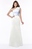 ColsBM Ariella Cloud White Modest Fishtail One Shoulder Sleeveless Satin Sweep Train Bridesmaid Dresses