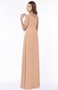 ColsBM Eliana Almost Apricot Glamorous A-line Short Sleeve Zip up Chiffon Floor Length Bridesmaid Dresses