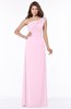 ColsBM Eliana Baby Pink Glamorous A-line Short Sleeve Zip up Chiffon Floor Length Bridesmaid Dresses