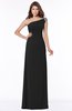 ColsBM Eliana Black Glamorous A-line Short Sleeve Zip up Chiffon Floor Length Bridesmaid Dresses