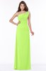 ColsBM Eliana Bright Green Glamorous A-line Short Sleeve Zip up Chiffon Floor Length Bridesmaid Dresses