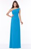 ColsBM Eliana Cornflower Blue Glamorous A-line Short Sleeve Zip up Chiffon Floor Length Bridesmaid Dresses