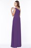 ColsBM Eliana Dark Purple Glamorous A-line Short Sleeve Zip up Chiffon Floor Length Bridesmaid Dresses