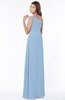 ColsBM Eliana Dusty Blue Glamorous A-line Short Sleeve Zip up Chiffon Floor Length Bridesmaid Dresses