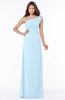 ColsBM Eliana Ice Blue Glamorous A-line Short Sleeve Zip up Chiffon Floor Length Bridesmaid Dresses