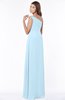 ColsBM Eliana Ice Blue Glamorous A-line Short Sleeve Zip up Chiffon Floor Length Bridesmaid Dresses