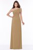 ColsBM Eliana Indian Tan Glamorous A-line Short Sleeve Zip up Chiffon Floor Length Bridesmaid Dresses