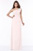 ColsBM Eliana Light Pink Glamorous A-line Short Sleeve Zip up Chiffon Floor Length Bridesmaid Dresses