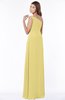 ColsBM Eliana Misted Yellow Glamorous A-line Short Sleeve Zip up Chiffon Floor Length Bridesmaid Dresses