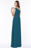 ColsBM Eliana Moroccan Blue Glamorous A-line Short Sleeve Zip up Chiffon Floor Length Bridesmaid Dresses