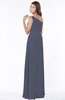 ColsBM Eliana Nightshadow Blue Glamorous A-line Short Sleeve Zip up Chiffon Floor Length Bridesmaid Dresses
