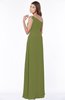 ColsBM Eliana Olive Green Glamorous A-line Short Sleeve Zip up Chiffon Floor Length Bridesmaid Dresses