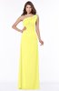 ColsBM Eliana Pale Yellow Glamorous A-line Short Sleeve Zip up Chiffon Floor Length Bridesmaid Dresses
