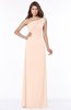 ColsBM Eliana Peach Puree Glamorous A-line Short Sleeve Zip up Chiffon Floor Length Bridesmaid Dresses