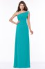 ColsBM Eliana Peacock Blue Glamorous A-line Short Sleeve Zip up Chiffon Floor Length Bridesmaid Dresses