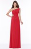 ColsBM Eliana Red Glamorous A-line Short Sleeve Zip up Chiffon Floor Length Bridesmaid Dresses