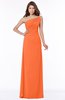 ColsBM Eliana Tangerine Glamorous A-line Short Sleeve Zip up Chiffon Floor Length Bridesmaid Dresses