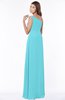 ColsBM Eliana Turquoise Glamorous A-line Short Sleeve Zip up Chiffon Floor Length Bridesmaid Dresses