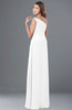 ColsBM Eliana White Glamorous A-line Short Sleeve Zip up Chiffon Floor Length Bridesmaid Dresses
