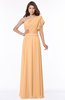 ColsBM Alexia Apricot Modest A-line Zip up Chiffon Floor Length Ruching Bridesmaid Dresses