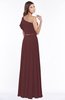 ColsBM Alexia Burgundy Modest A-line Zip up Chiffon Floor Length Ruching Bridesmaid Dresses