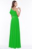 ColsBM Alexia Classic Green Modest A-line Zip up Chiffon Floor Length Ruching Bridesmaid Dresses