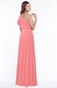 ColsBM Alexia Coral Modest A-line Zip up Chiffon Floor Length Ruching Bridesmaid Dresses