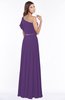 ColsBM Alexia Dark Purple Modest A-line Zip up Chiffon Floor Length Ruching Bridesmaid Dresses