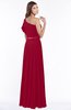 ColsBM Alexia Dark Red Modest A-line Zip up Chiffon Floor Length Ruching Bridesmaid Dresses
