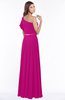 ColsBM Alexia Hot Pink Modest A-line Zip up Chiffon Floor Length Ruching Bridesmaid Dresses
