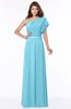 ColsBM Alexia Light Blue Modest A-line Zip up Chiffon Floor Length Ruching Bridesmaid Dresses
