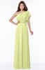 ColsBM Alexia Lime Green Modest A-line Zip up Chiffon Floor Length Ruching Bridesmaid Dresses