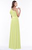 ColsBM Alexia Lime Green Modest A-line Zip up Chiffon Floor Length Ruching Bridesmaid Dresses