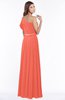 ColsBM Alexia Living Coral Modest A-line Zip up Chiffon Floor Length Ruching Bridesmaid Dresses