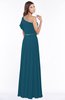 ColsBM Alexia Moroccan Blue Modest A-line Zip up Chiffon Floor Length Ruching Bridesmaid Dresses