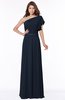 ColsBM Alexia Navy Blue Modest A-line Zip up Chiffon Floor Length Ruching Bridesmaid Dresses