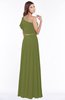 ColsBM Alexia Olive Green Modest A-line Zip up Chiffon Floor Length Ruching Bridesmaid Dresses