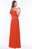 ColsBM Alexia Persimmon Modest A-line Zip up Chiffon Floor Length Ruching Bridesmaid Dresses