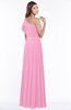 ColsBM Alexia Pink Modest A-line Zip up Chiffon Floor Length Ruching Bridesmaid Dresses