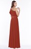 ColsBM Alexia Rust Modest A-line Zip up Chiffon Floor Length Ruching Bridesmaid Dresses