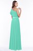 ColsBM Alexia Seafoam Green Modest A-line Zip up Chiffon Floor Length Ruching Bridesmaid Dresses