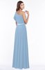 ColsBM Alexia Sky Blue Modest A-line Zip up Chiffon Floor Length Ruching Bridesmaid Dresses