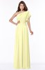ColsBM Alexia Wax Yellow Modest A-line Zip up Chiffon Floor Length Ruching Bridesmaid Dresses